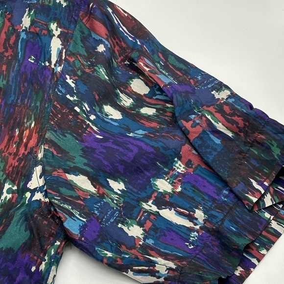 Robert Stock Shirt Men’s Large 100% Silk Vintage 90s Abstract Short Sleeve - Picture 5 of 8